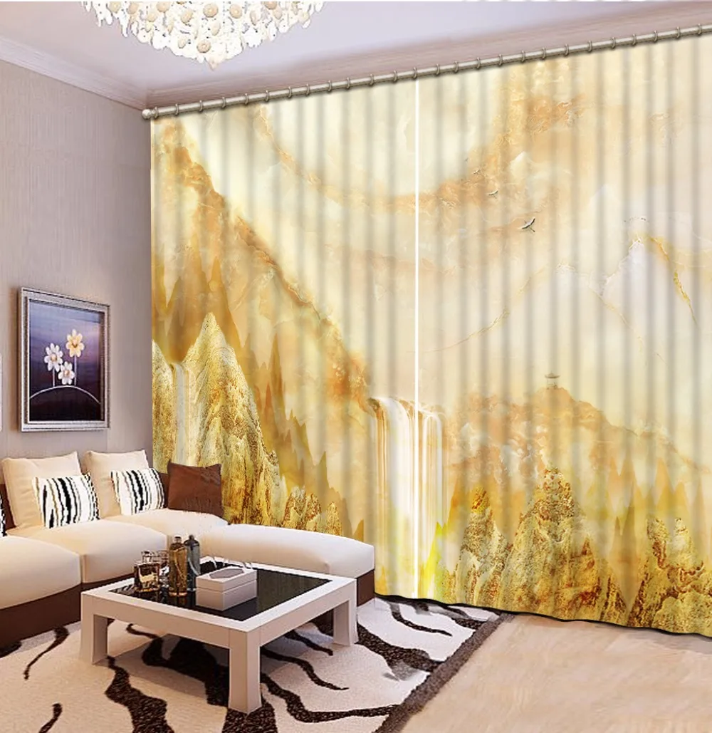 

Natural Beautiful marble 3d curtain modern bedroom curtains custom photo bedding