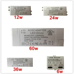 1 PC CE UKCA LED Driver AC 110V 220V to DC12V Led Power Adapter Transformers for LED Strip 6W 12W 24W 36W 60W Power Supply