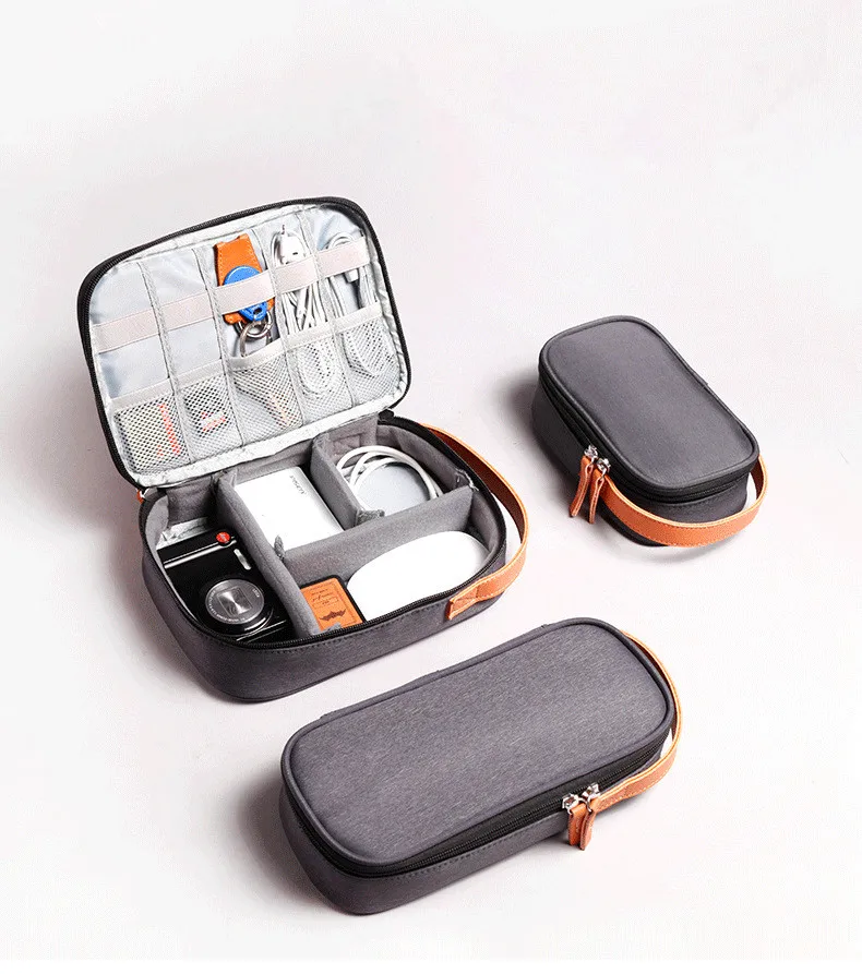 Soft Travel hard drive Case bag Electronic Device For GPS Mobile Phone Charging adapater USB cable charger Organizer Power bank