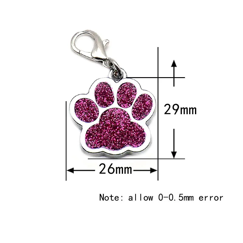 Wholesale 100 Pcs Paw ID Dog Tag Pendants Pet Dog Accessories Dog ID Tags Puppy Pet Card Pet Collar Pendant For Pet Dog Supplies