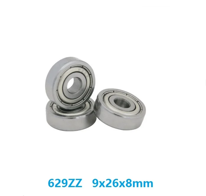 

100pcs/lot 629ZZ 629-ZZ 629 ZZ 2Z 9*26*8mm Deep Groove Ball bearing 9x26x8mm shielded Miniature Ball Bearings 629Z