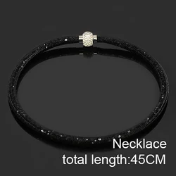 LFPU 45CM Crystal Magnetic Clasp Mesh Choker Necklace For Women Jewelry