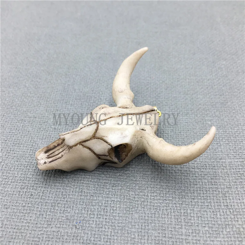 

MY0125 Buffalo Cattle Skull Pendant , Longhorn Cattle Skull Charm Pendant In 45*23 mm