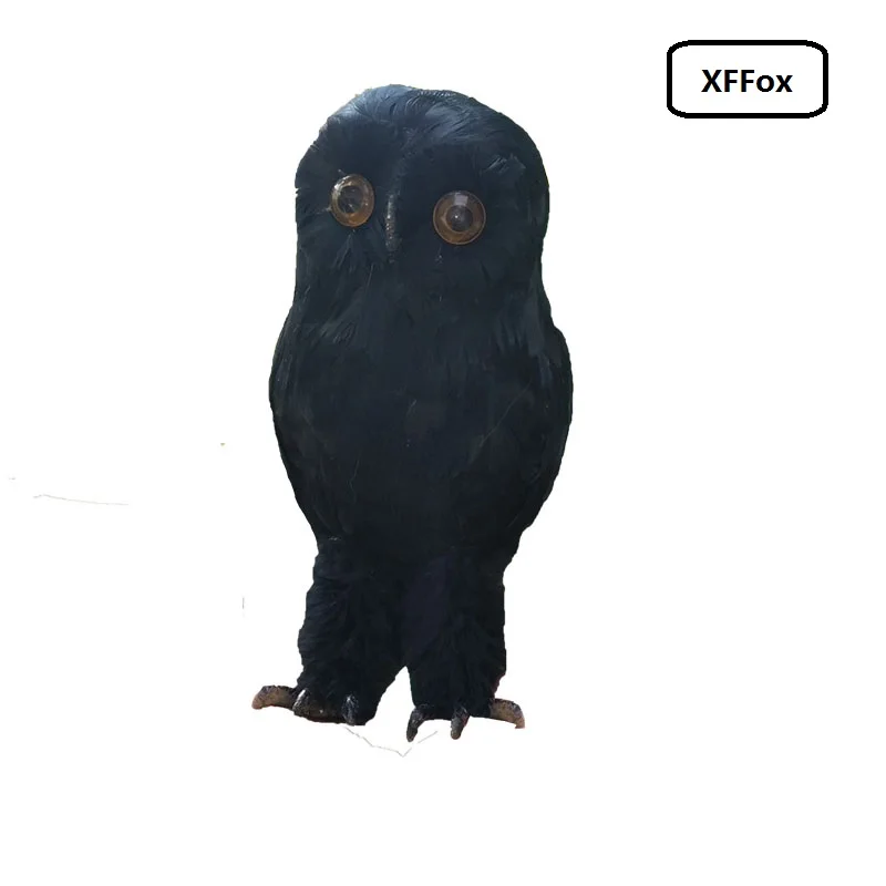 

creative simulation black owl model foam&furs real life owl bird toy gift about 30cm xf1075