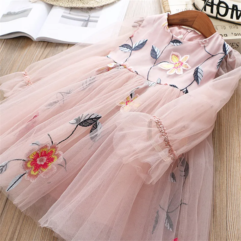 2-7 years High quality girl dress 2019 spring new fashion casual lace Chiffon flower kid children clothing girl princess dress