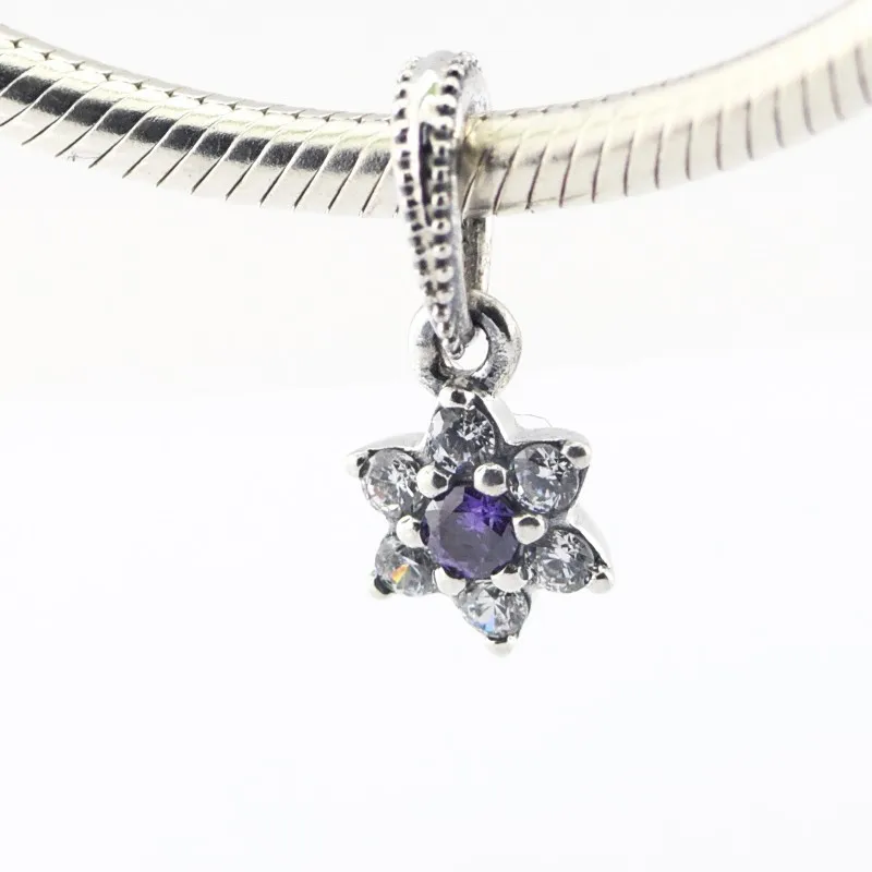 

Spring Collection Flower Crystal Pendant Charm Fit Silver Charm Bracelets & Necklace 925 Sterling Silver Jewelry For Women DIY