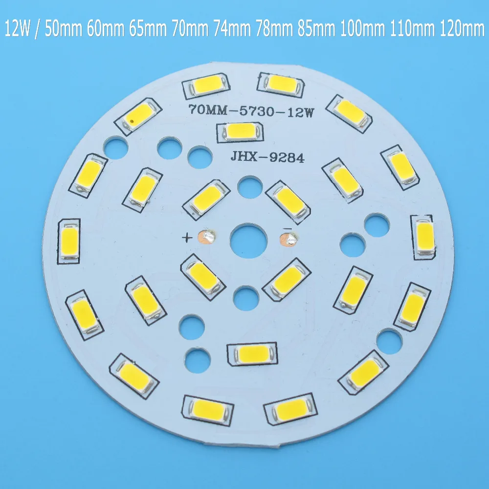 2pcs SMD5730 LED PCB 12W 50mm 60mm 65mm 70mm 78mm 85mm 100mm 120mm  White / Natural White / Warm White Light Source for Led Bulb