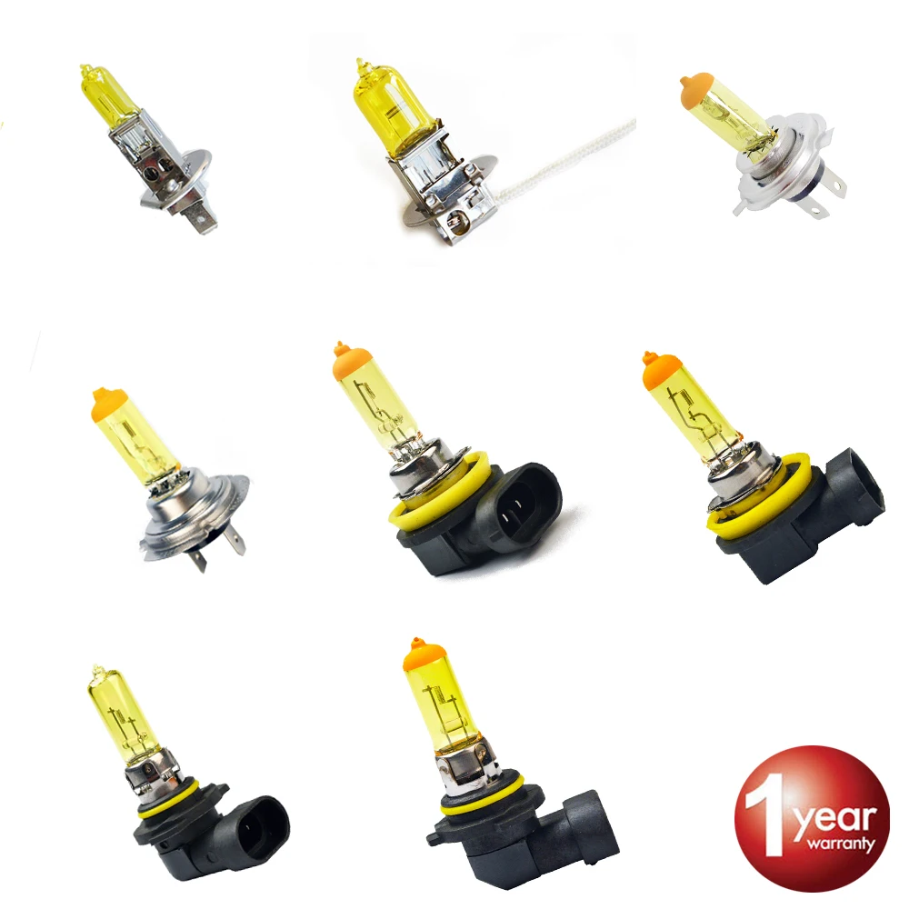 Hippcron Car Headlight Halogen Bulb  H1 H3 H4 H7 H8 H11 9005 HB3 9006 HB4 12V 60/55W 1PCS 3000K Xenon Yellow fog light Spotlight