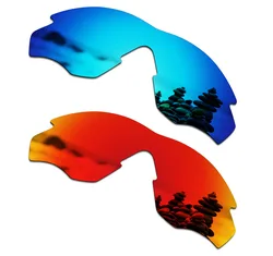 SmartVLT 2 PCS Polarized Sunglasses Replacement Lenses for Oakley M2 Ice Blue and Fire Red