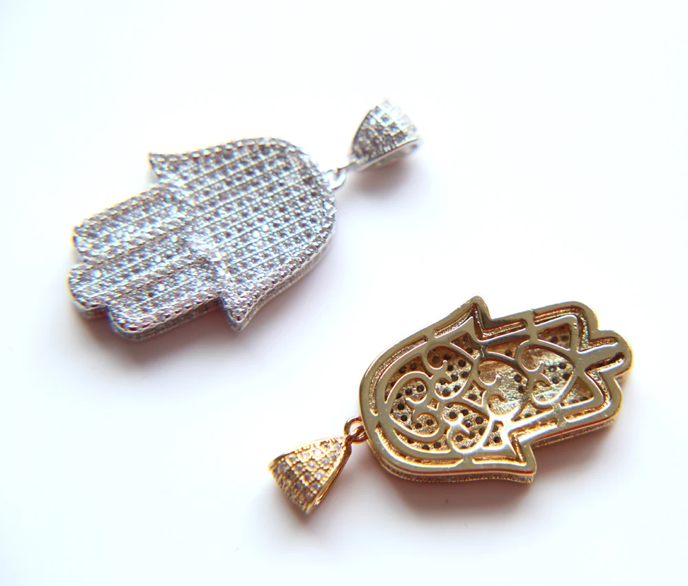 free chain micro pave cz hip hop  bling Men Jewelry New Fashion hand Gold Color Jewelry Men Necklace Copper