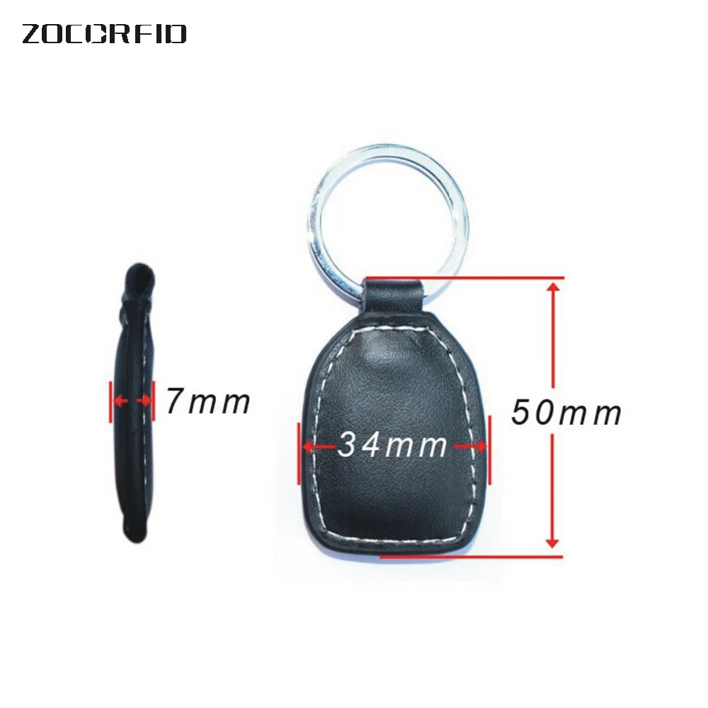 10pcs/lot RFID Proximity Access Control Card rfid tag 125Khz TK4100 ( ID card Leather keychain)