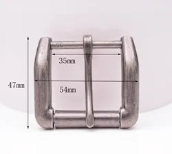 54*47 MM (INNER 35 MM) Quality Antiqued Silver Single Prong Roller Belt Buckle Replacement Fits Leather Belt Strap