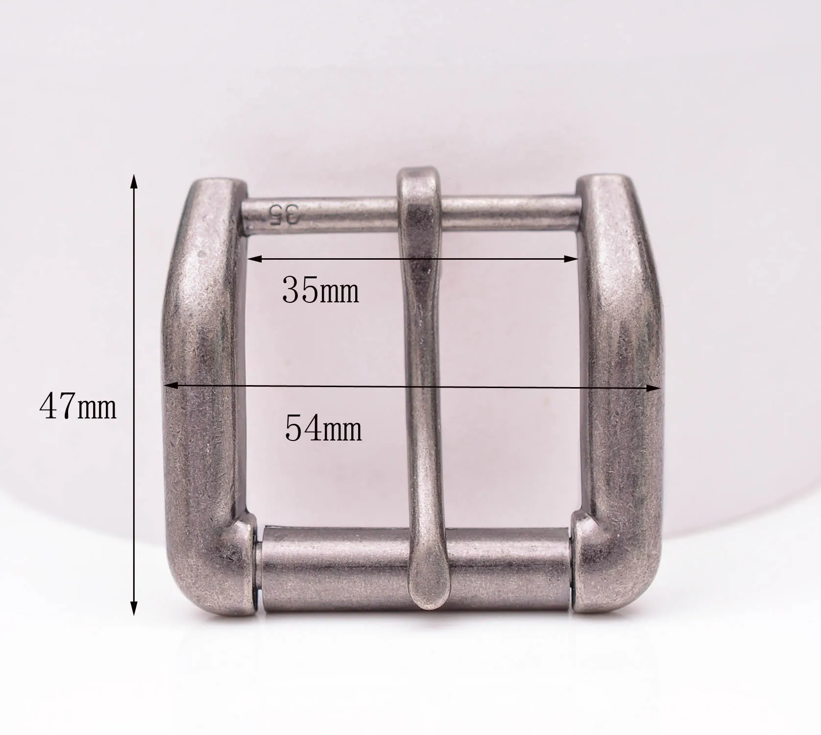 54*47 MM (INNER 35 MM) Quality Antiqued Silver Single Prong Roller Belt Buckle Replacement Fits Leather Belt Strap