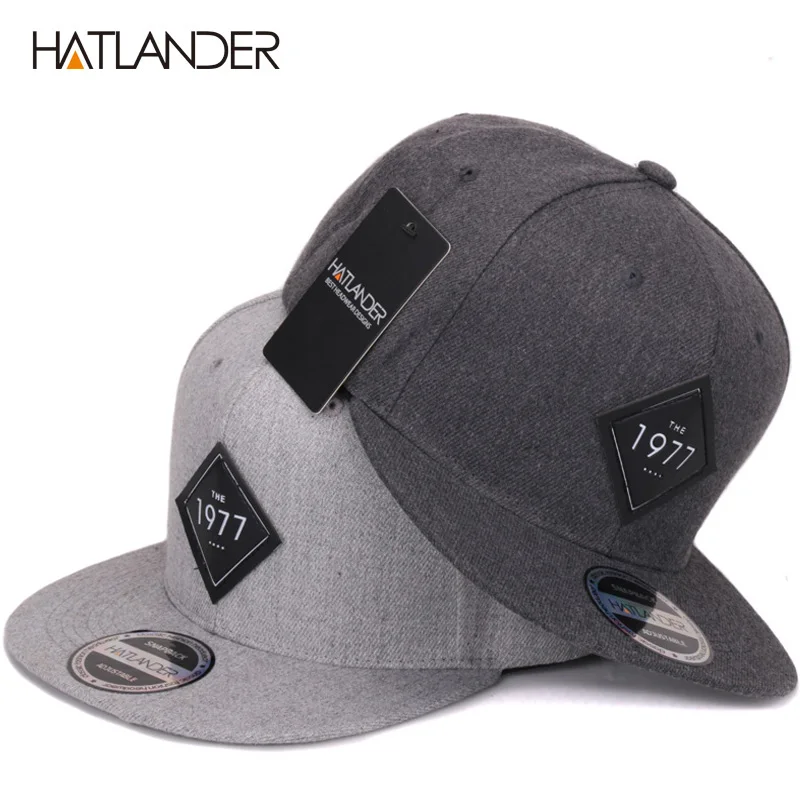 [HATLANDER]Vintage 1977 cool flat bill baseball cap women mens gorras planas snapbacks trucker hat outdoor hip-hop snapback caps