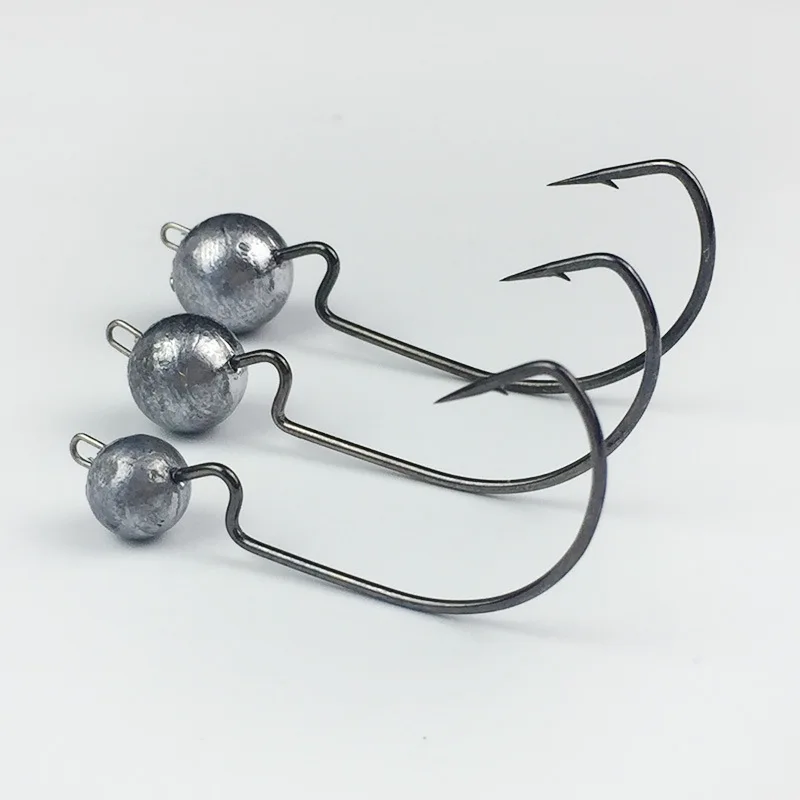 Fishing Mustad Hook Jig Head Sharp Original Color 3.8/5.7g/7.5/10.5g Worm Crank Fishhook  Lot 3 Pieces