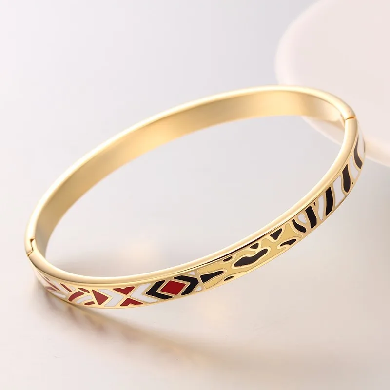 R&X Detalles Boda Women Jewelry6MM Stainless Steel Bangle Bracelet Bijoux Femme Fine Regalos Enamel Bangles Esmaltes