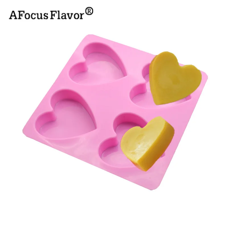 1 Pc DIY 4 Holes Silicone Cake Mold Handmade Soap Love Modeling Love Chocolate Cake Decorating Tools Baking Stencil