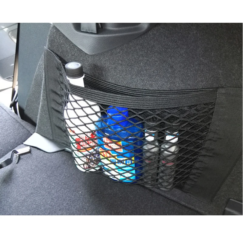 YASOKRO Car Trunk Box Storage Bag Mesh Net Bag 40cm*25CM Car Styling Luggage Holder Pocket Sticker Trunk Organizer