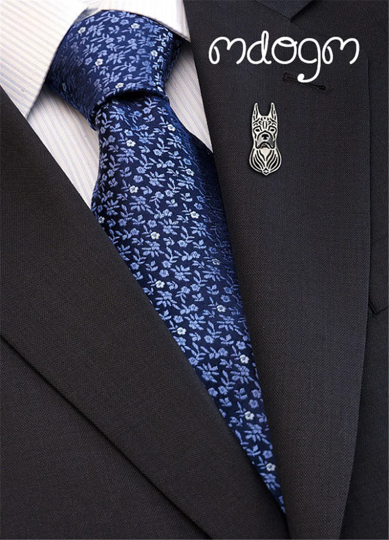 Mdogm Boxer Dog Animal Brooches And Pins  Suit Cute Metal Funny Small Father Collar Badges Shirt Gift For Male Men B080