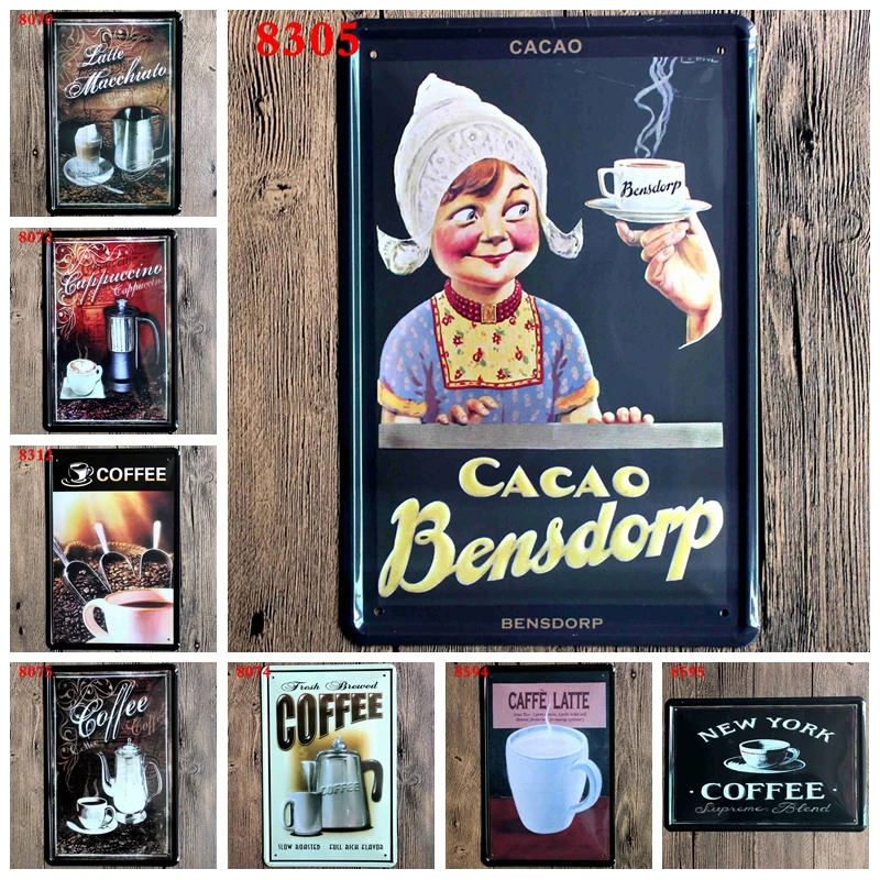 

Coffee Metal Tin Sign Plate Vintage Iron Painting Poster Bar Art Cafe Restaurant Home Shop Decor Customizable 20X30CM I-8