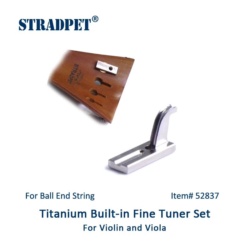 STRADPET violin built-in titanium fine tuner set for BALL-end string, Violin and viola accessories