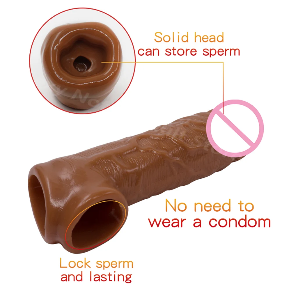 Enlargement Extension Dildo Penis Sleeves Silicone Condom For Men Reusable Condoms Cock Rings Intimate Goods Erotic Sex Toys