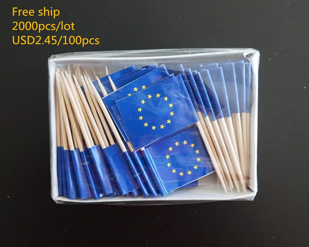 

European Union toothpick flags, Country flag, Cake toppers, total 2000pcs, 100pcs/bag, Free ship