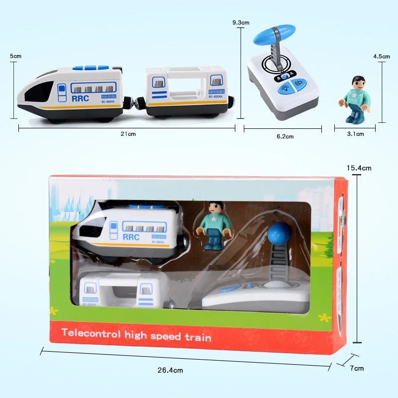 FARFEJI-tren eléctrico de juguete a Control remoto para niños, juguete de trenes, Coche