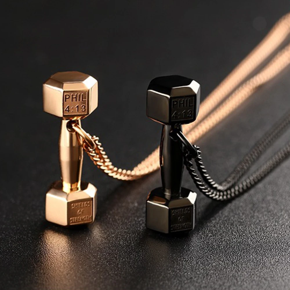 Car Accessories Pendant Mini Dumbbell  Metal Auto Rear View Mirror Decoration Hanging Pendant Interior Ornament Creative Gifts