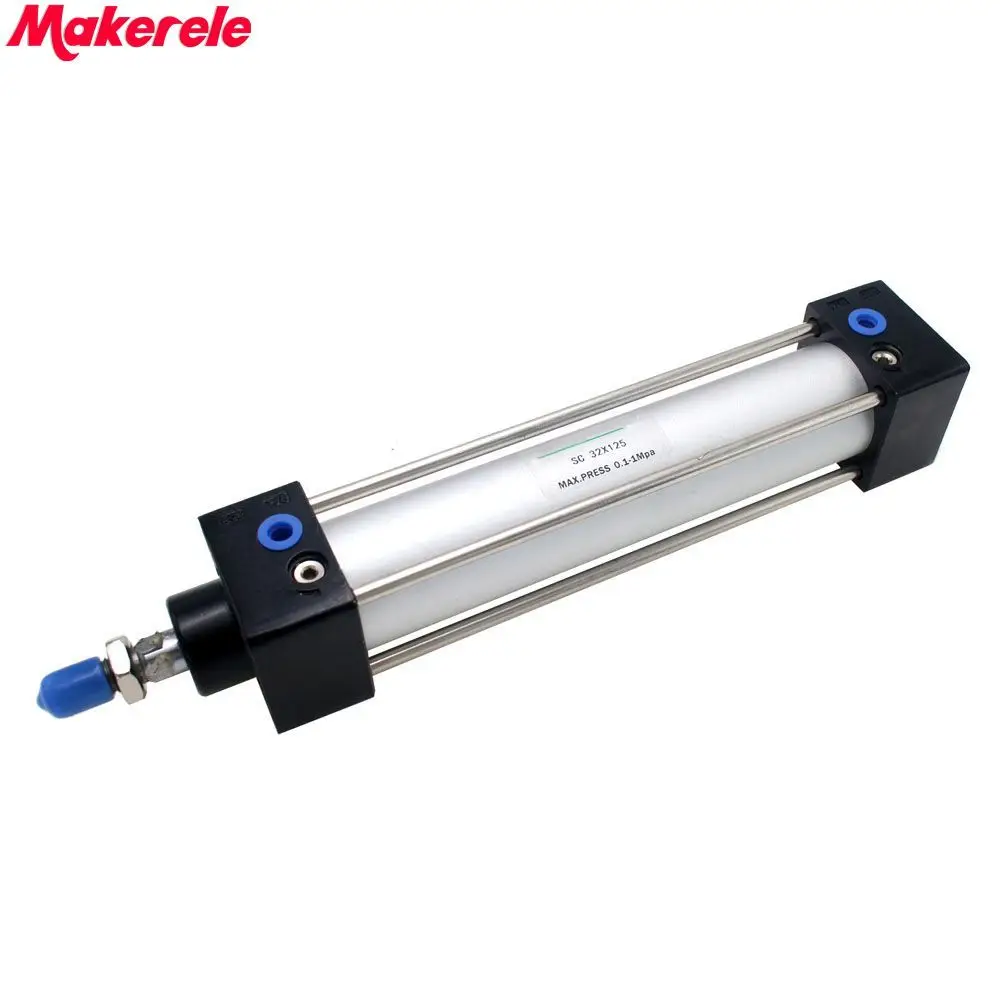 

Free Shipping Mini Pneumatic Cylinder Double Acting Air Cylinder 32mm Bore 125mm Stroke SC32-125 Makerele