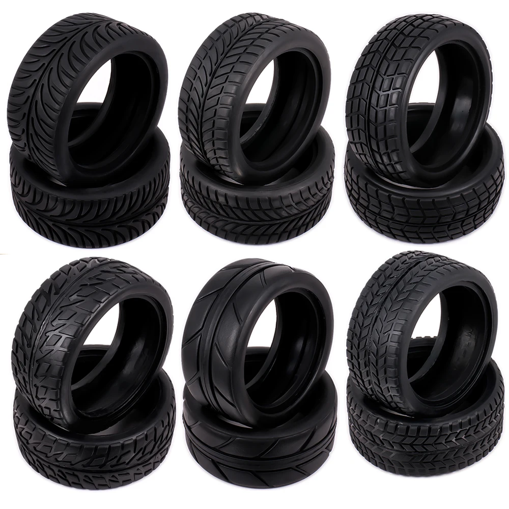 1/10 63mm RC Rubber Tire Racing Car Tires(+sponge) +52mm Wheel Rim Fit For HSP HPI RC Car Part Diameter rc Tires