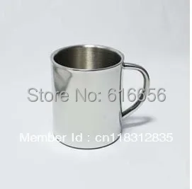 free ship Quality fashion new stainless steel double wall isolating cup with stainless handle ,beer mug /coffee  mug