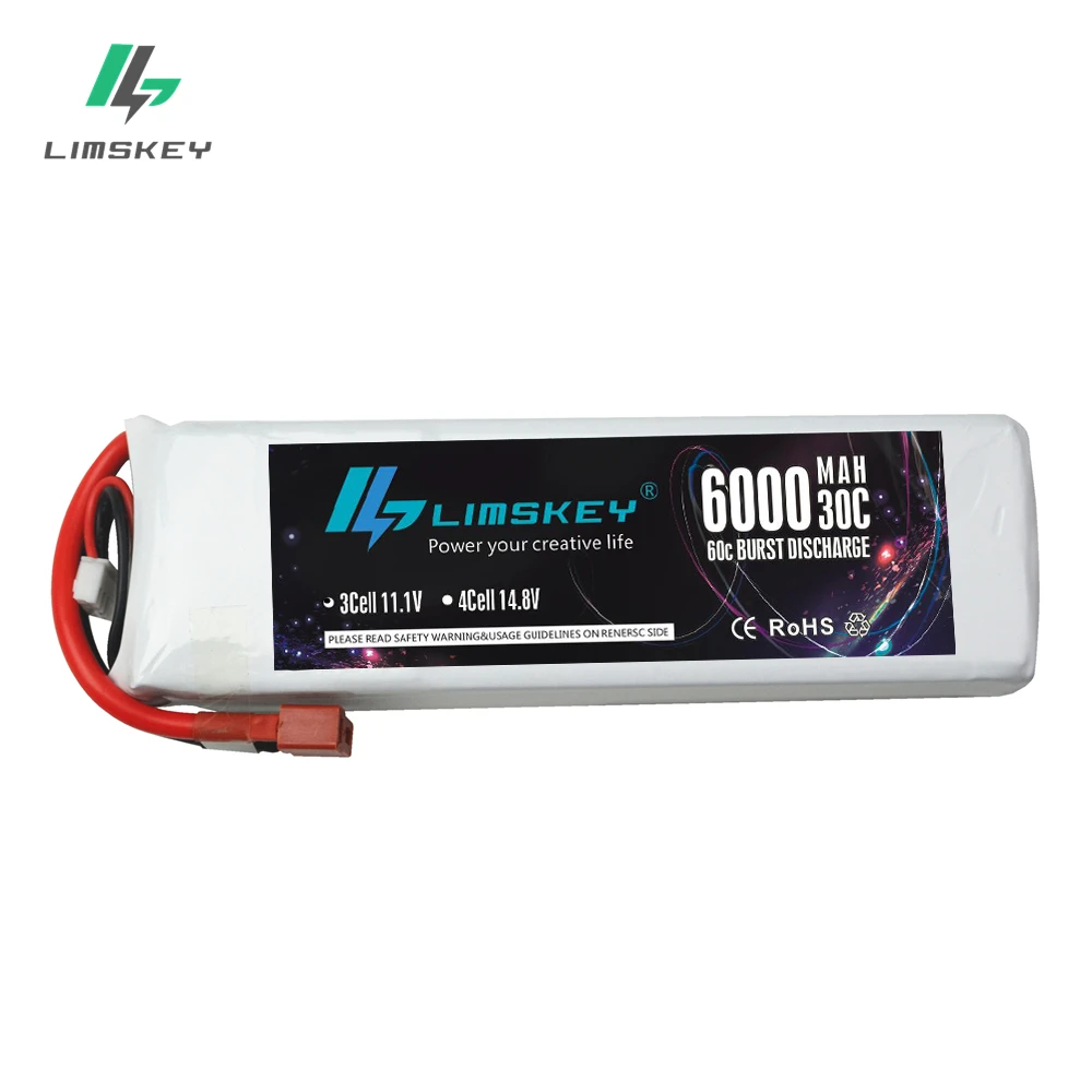 Limskey 11.1V 6000mAh 30C 60C 3S RC Lipo Battery Bateria For Quadcopter Helicopter Racing RC Car