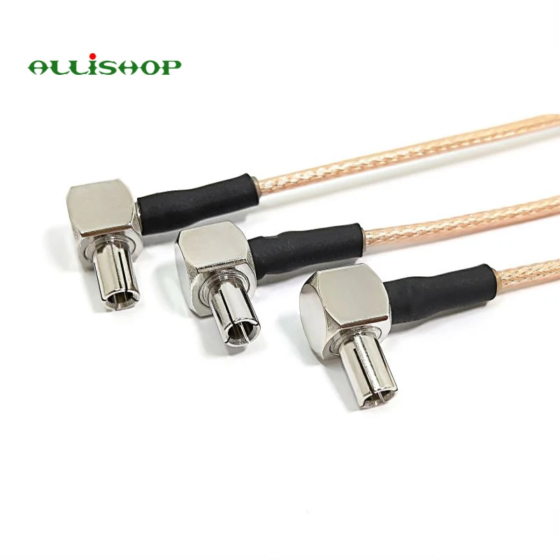 Cabo rabo de porco 1 cm ts9 ângulo reto rg316 para sma jack 90 graus conector pcb 6 polegadas