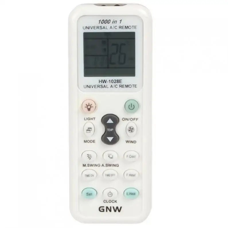 GNW K-1028E 1000 in 1 Universal A/C White Portable Remote Control with Back Light Function