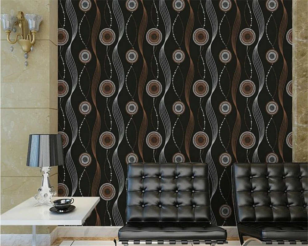 beibehang Black White Background Wallpaper Nonwoven 3d Wallpaper Circle Curve Water Ripple TV Wall papel de parede	 papier peint