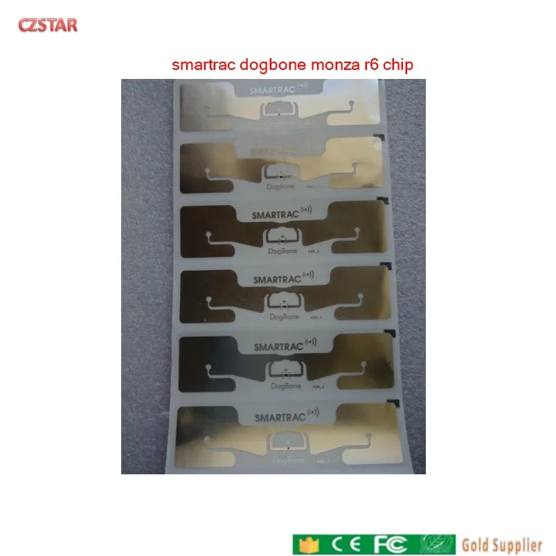 smartrac rfid brand original manufacturer dogbone monza chip impinj r6 uhf rfid tag sticker adhesive inlay with epc Unique TID