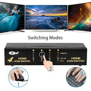 Commutateur KVM HDMI, 2 ports 4K x 2K @ 60Hz, 3D, YUV 4:4:4, clavier, souris, pour ordinateur portable, DVR, NVR, Xbox, PS3, PS4