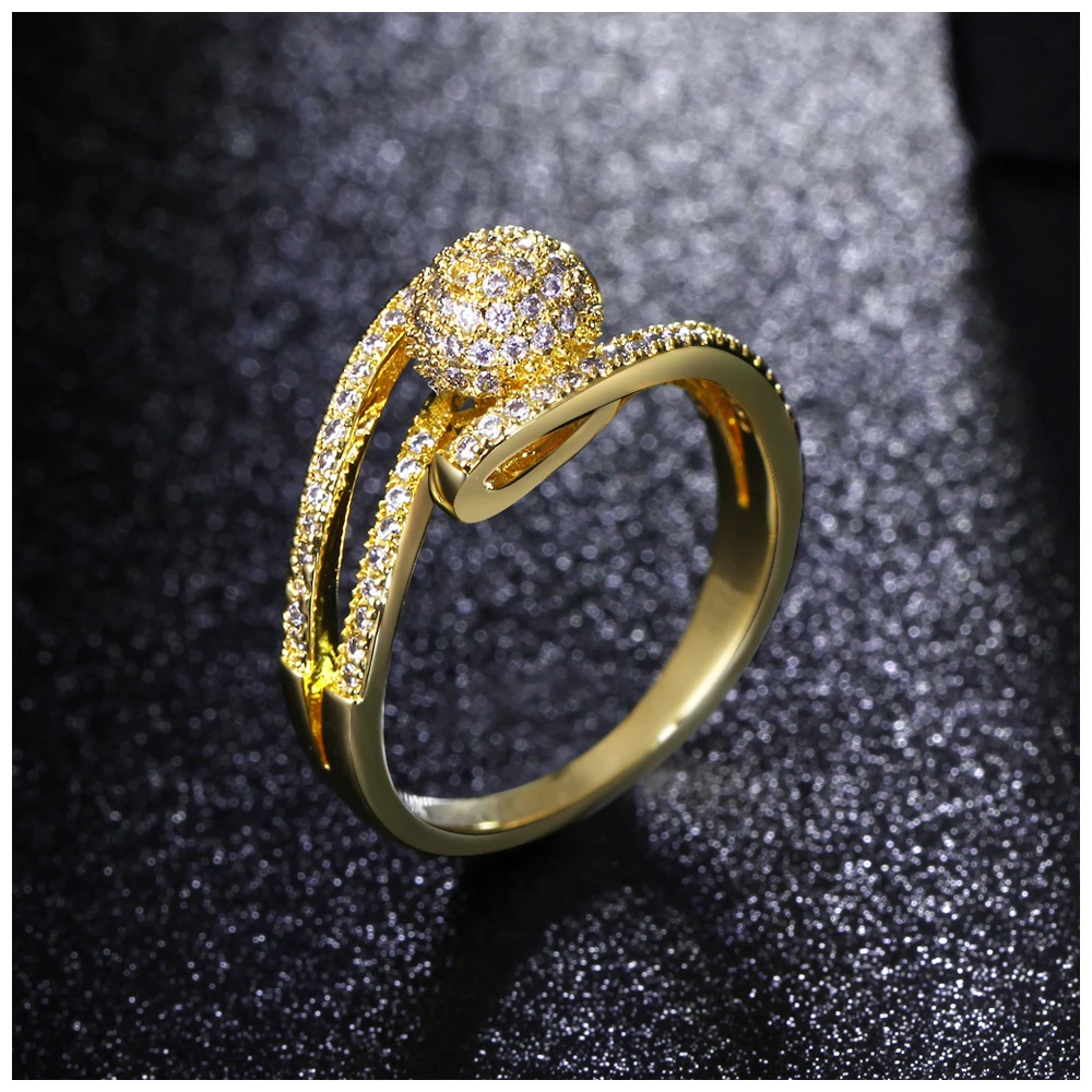 

Elegant Small Stone Rings OL Lady Jewelry High Quality White/Gold-Color Jewellery Female Crystal