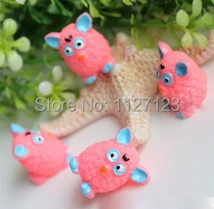 

free shipping!!30pcs Lovely resin pink owl filler fit DIY wish necklace,glass globe pendant stuffings14x15x17mm