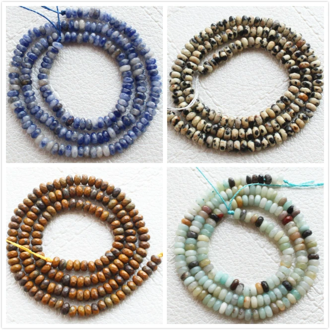 2x4mm Natural Faceted Jspers Rondelle Beads 15