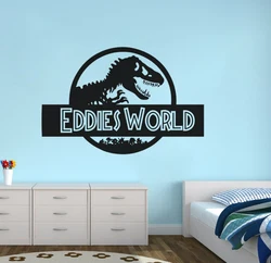 Jurassic World Wall  Decal Custom Kids Name Wall Sticker Dinosaur Nursery Decoration Animals Theme Party Vinyl Decal Art AZ171