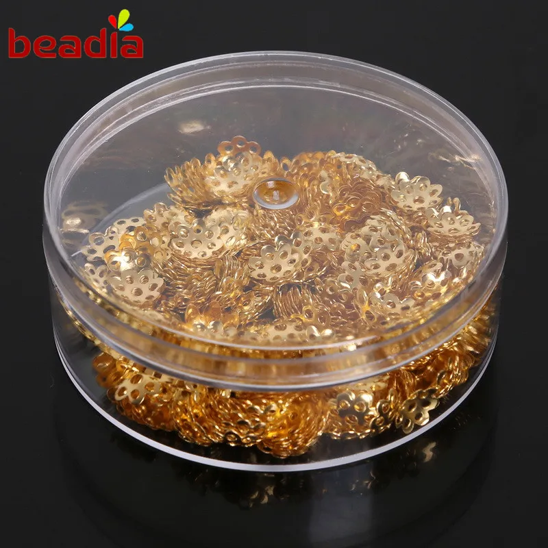 New Arrival Size 7mm Gold&Rhodium 500pcs/box Dia 6.5cm*Height 2.3cm Box Packaging Iron Receptacle For DIY Jewelry Findings