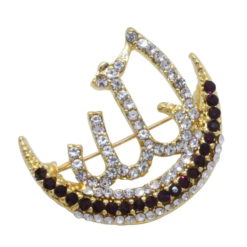 ZKD  islam muslim Allah Scarf Hijab crystal Pin brooch