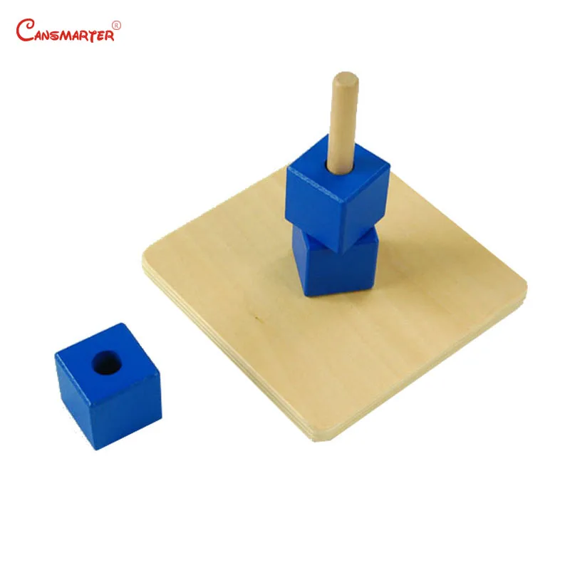 LT018 Toán Học Montessori Chất Liệu Hình Khối Trên Dọc Dowel Với Hội Đồng Nhà Trường Đồ Chơi Gỗ Giáo Dục Toán Học Cảm Giác Thực Hành