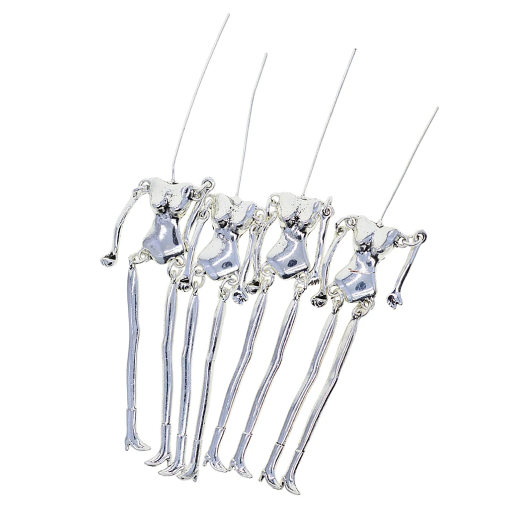 4pcs Human Body Skeleton Charms Doll Pendant For Jewelry Making DIY Craft Charms Findings Women Sweater Necklace Pendant