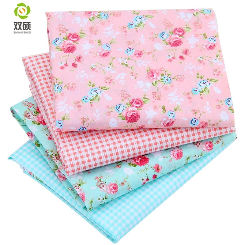 

4 Pink Color Patchwork Cotton Fabric Fat Quaters Tilda Cloth Quilting Patchwork Fabrics For Sewing Doll Cloth 40pcs/lots 40*50CM