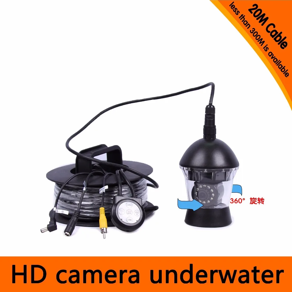 

7 Inch 20M Under-Water 600TVL 360 degree rotative Fishing DVR camera AV Endoscope Camera