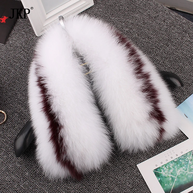 Winter Real Fox Fur Collar Women 100% Square Natural Fox Fur Scarf  Warm Fur Collar short Neck Warm Coat Jackets Shawls Scarves