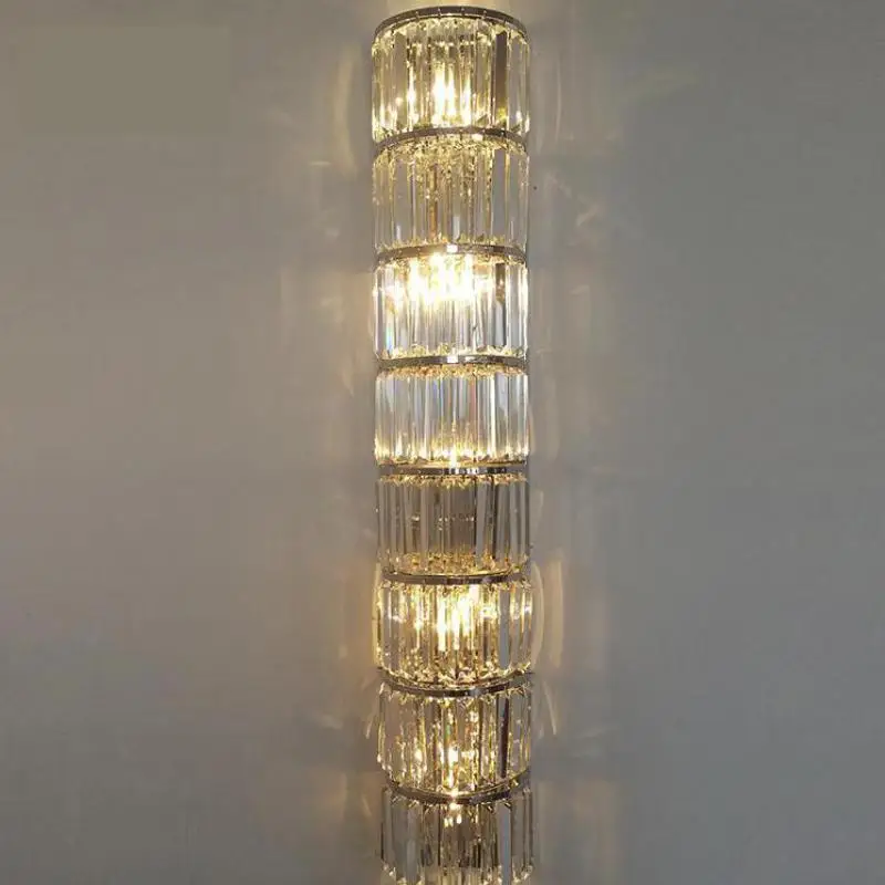 60-160CM L XL large crystal Wall lamp for living room Parlor Hotel Fixture wall sconce Project daily Lighting E14 Led Luminaire